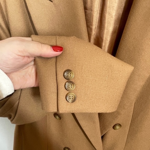 Vintage Pendleton 100% Wool Double Breasted Camel Jacket Size 16 Tall - Picture 10 of 13